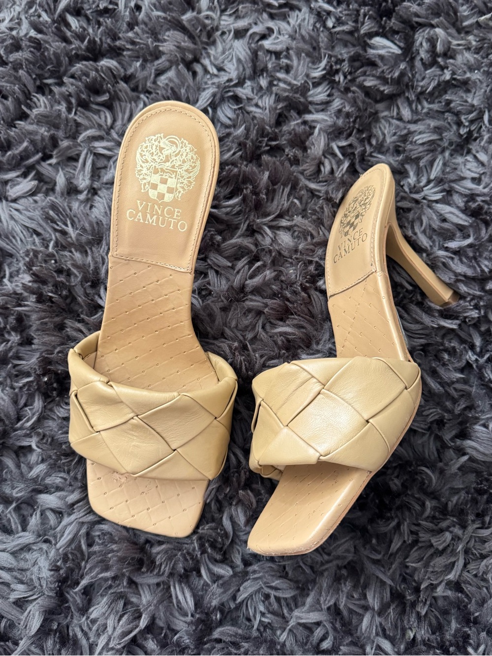 Vince Camuto Beige Woven Slide Heel - Women